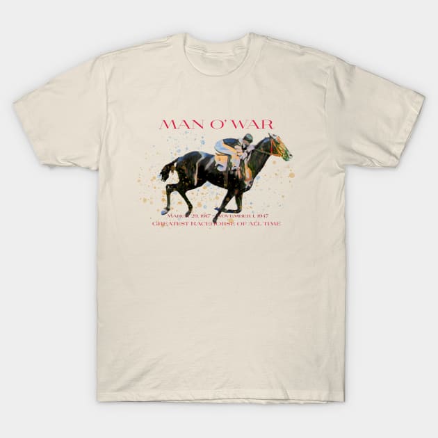 Man O' War - Greatest Racehorse of All Time design T-Shirt by Ginny Luttrell